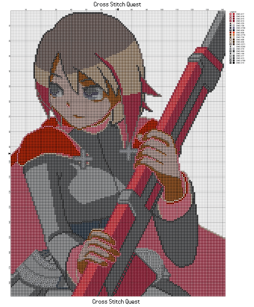 Free Ruby Rose Cross Stitch Pattern RWBY – Cross Stitch Quest
